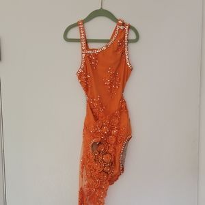 EUC orange custom  Lyrical costume